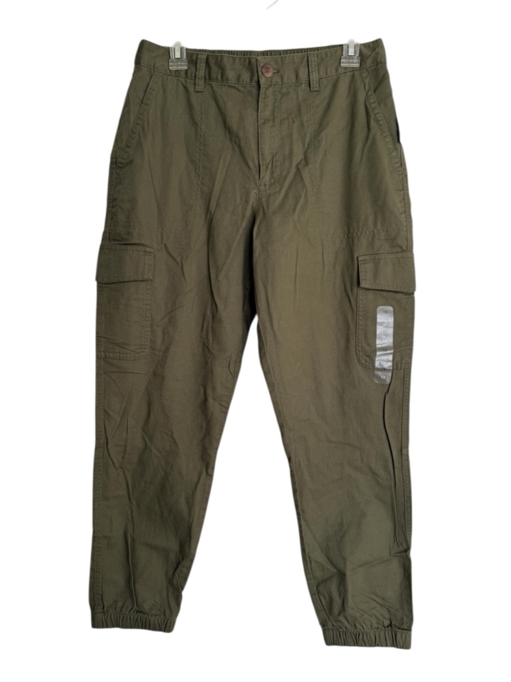 NWT GAP Girlfriend Cargo Joggers Olive Green Size 12